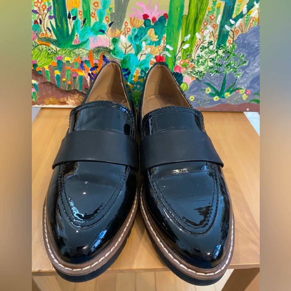 Adrienne Vittadini Proxy Loafer Patent Pleather, Flats, Pointed Toe, Black, 8M - Picture 10 of 10